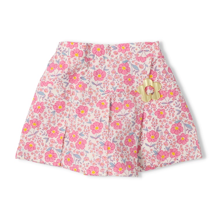 花柄スカート風3分丈ショートパンツ(ピンク-80cm)