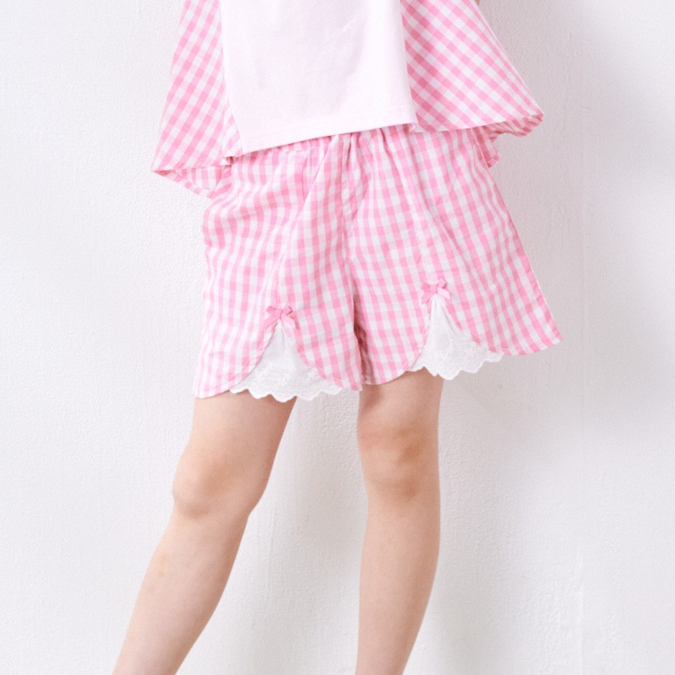 ギンガムチェック柄ショートパンツ(ピンク-110cm)