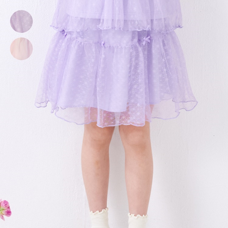 リボン付きチュールスカート
