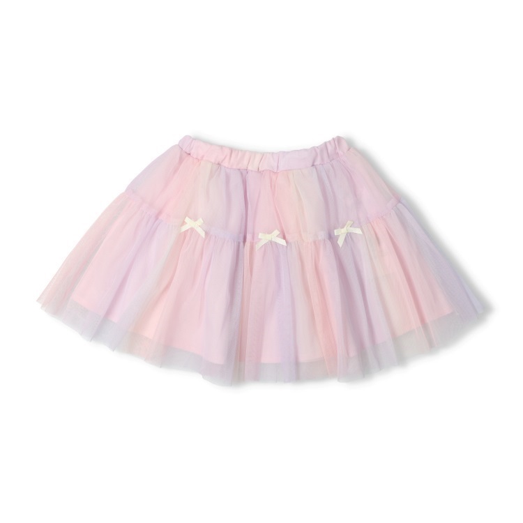 リボン付きチュールスカート(ピンク-110cm)