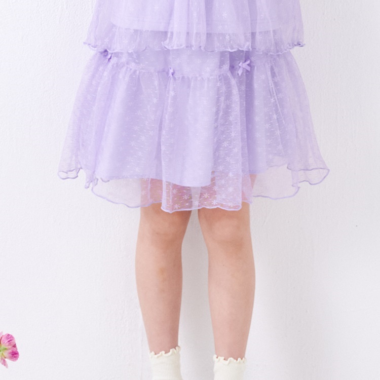 リボン付きチュールスカート(ラベンダー-80cm)