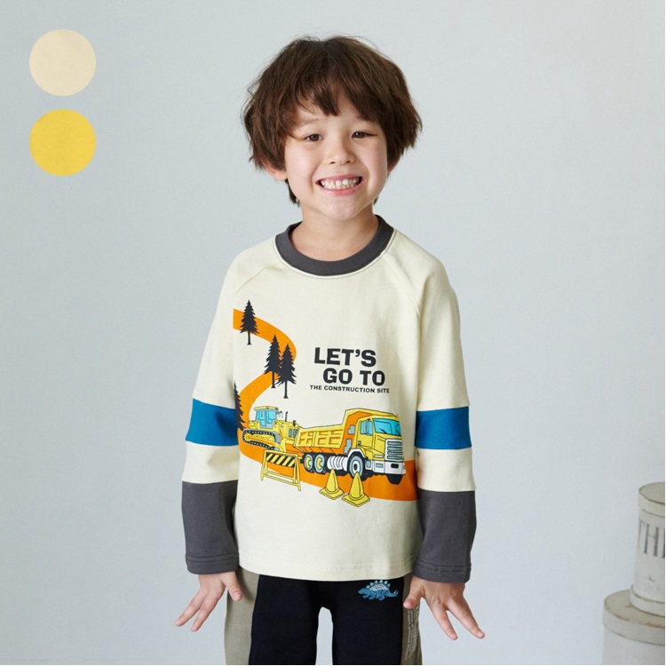 *車プリント裏毛トレーナー