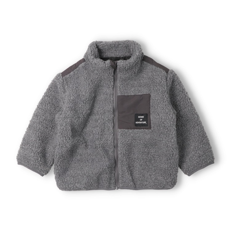 【WEB限定】ボアジャケット(グレー-160cm)
