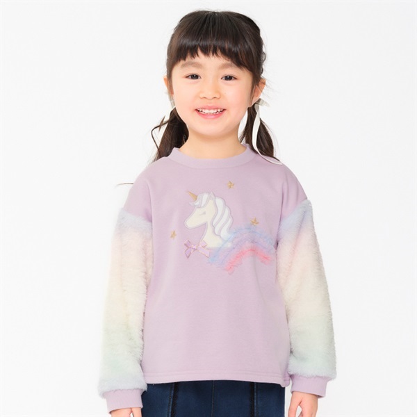 ユニコーン袖ボア裏起毛トレーナー トレーナー｜子供服・ベビー服の 
