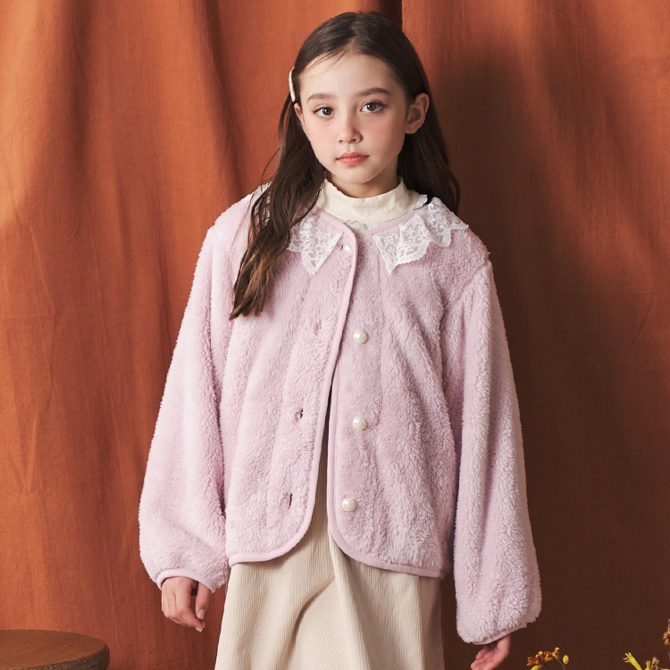 ◆スーパービューティー◆ボアジャケット　リボン　レース エコレザー RNA（アールエヌエー） レザージャケット ライダース J2070 ボアコンビ