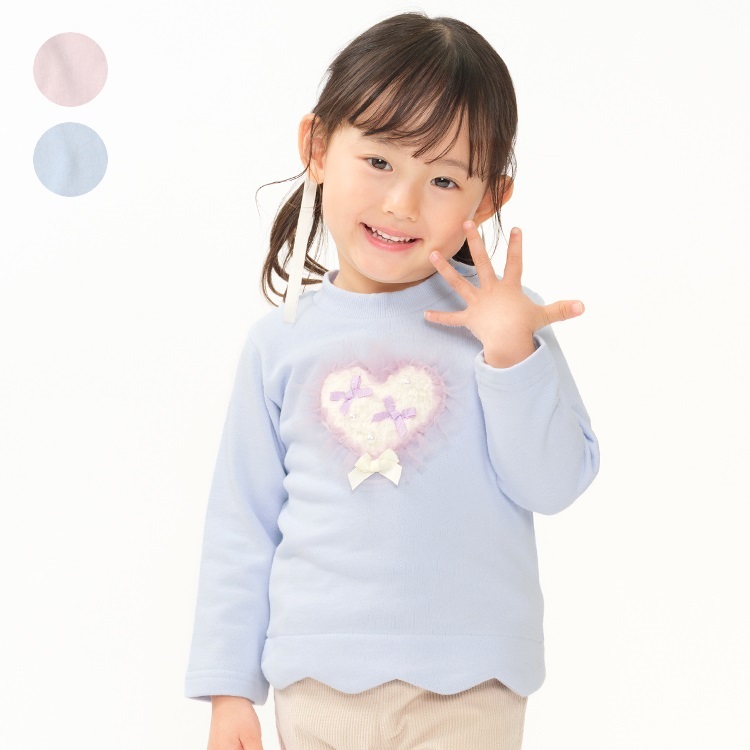 チュールハートモチーフ裏毛トレーナー