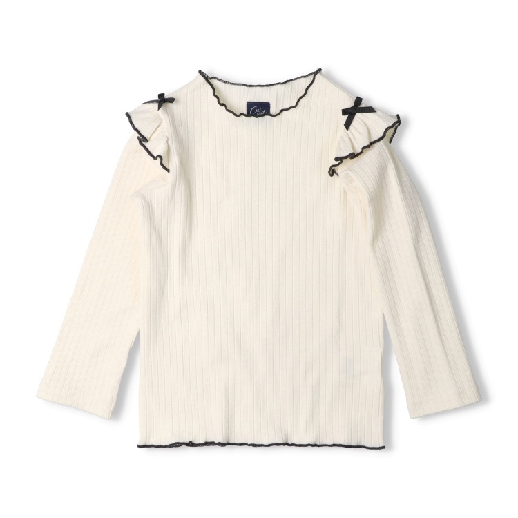 メッシュジャガード長袖Tシャツ(オフホワイト-130cm)