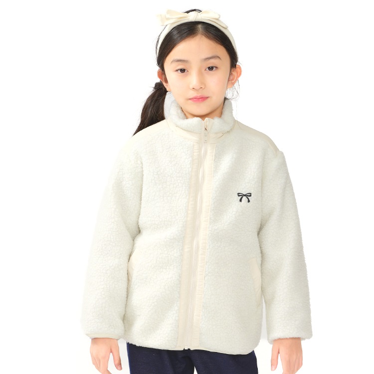 【WEB限定】ボアジャケット(オフホワイト-90cm)