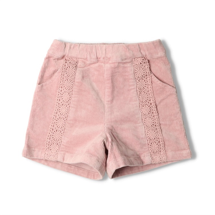 レース付きコーデュロイショートパンツ ハーフ・ショートパンツ｜子供