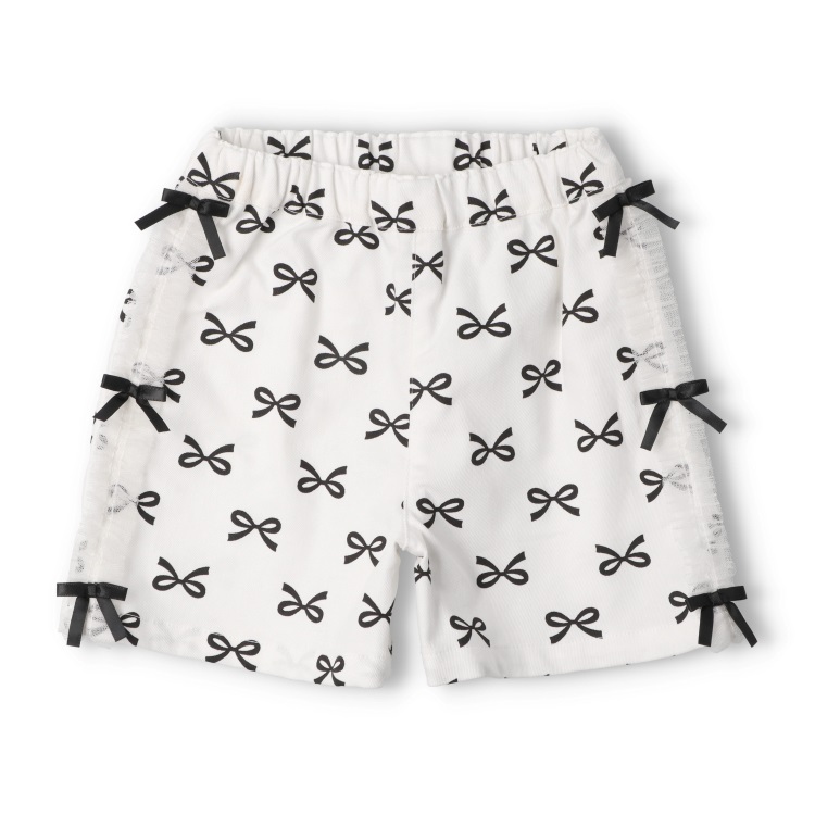 *リボン柄ショートパンツ(オフホワイト-95cm)