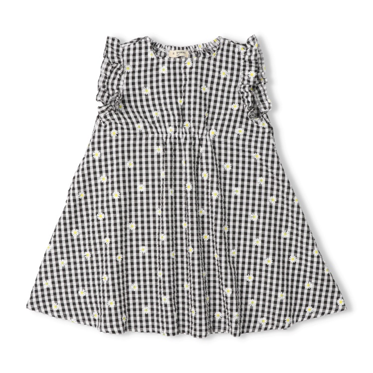 WEB限定】ギンガムチェック花柄ワンピース ワンピース｜子供服