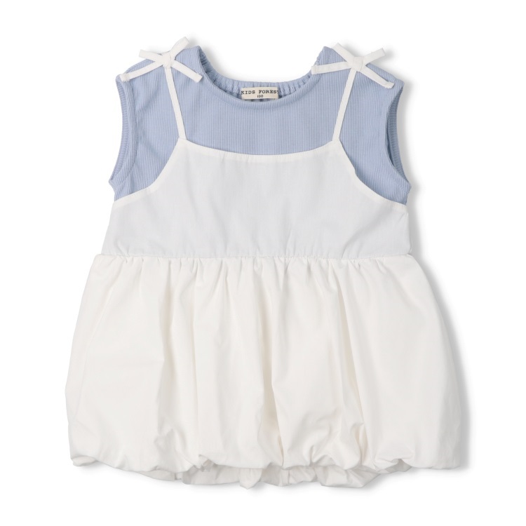 【WEB限定】【90～150cm】バルーンチュニックTシャツ(ブルー-80cm)