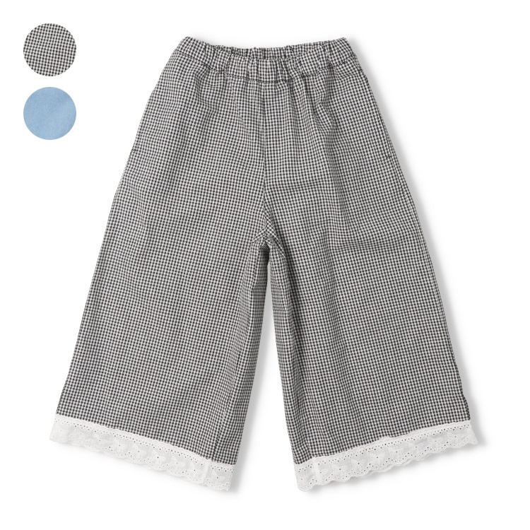 【WEB限定】ギンガムチェック・デニムワイドパンツ