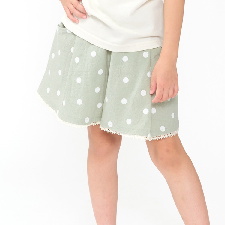 【WEB限定】ドット柄ショートパンツ(グリーン-120cm)