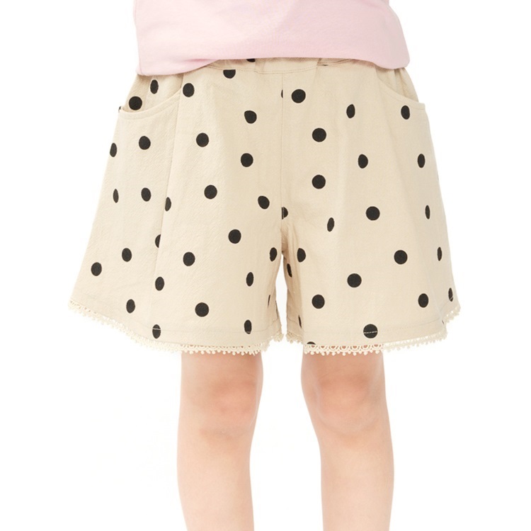 【WEB限定】ドット柄ショートパンツ(ベージュ-130cm)