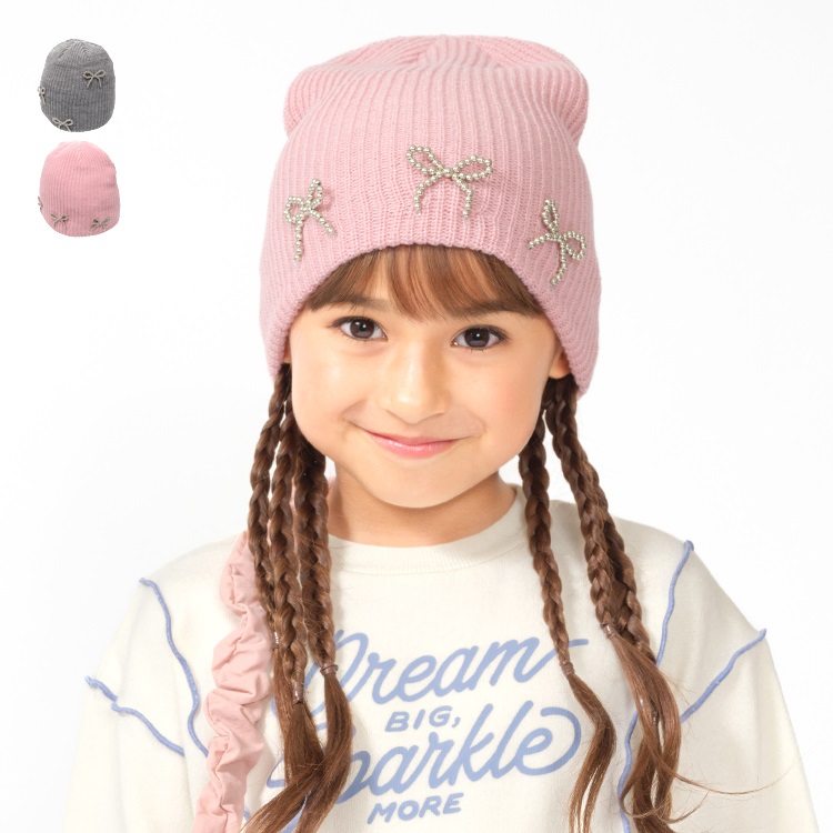 リボン付アクリルニット帽 帽子｜子供服・ベビー服の通販はこどもの森