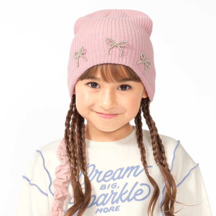 リボン付アクリルニット帽 帽子｜子供服・ベビー服の通販はこどもの森