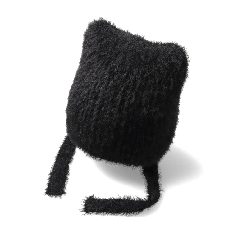 ネコ耳ニット帽(ブラック-49cm)