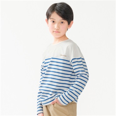 ボーダー長袖Tシャツ(140-160cm) 長袖Tシャツ｜子供服・ベビー服の 