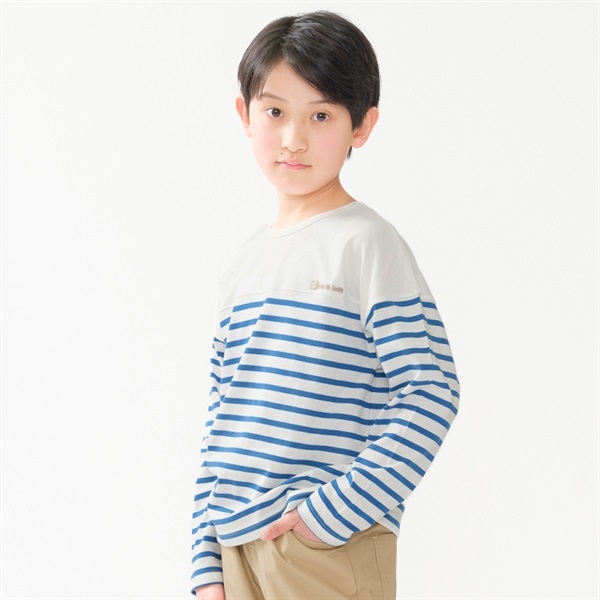 ボーダー長袖Tシャツ(140-160cm) 長袖Tシャツ｜子供服・ベビー服の