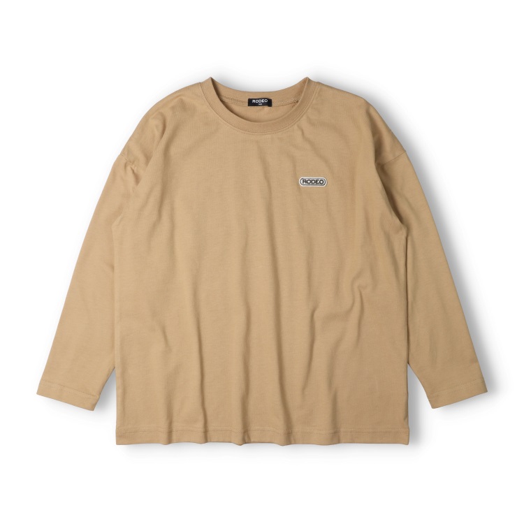 【130～160cm】バックプリント長袖Tシャツ(ベージュ-150cm)