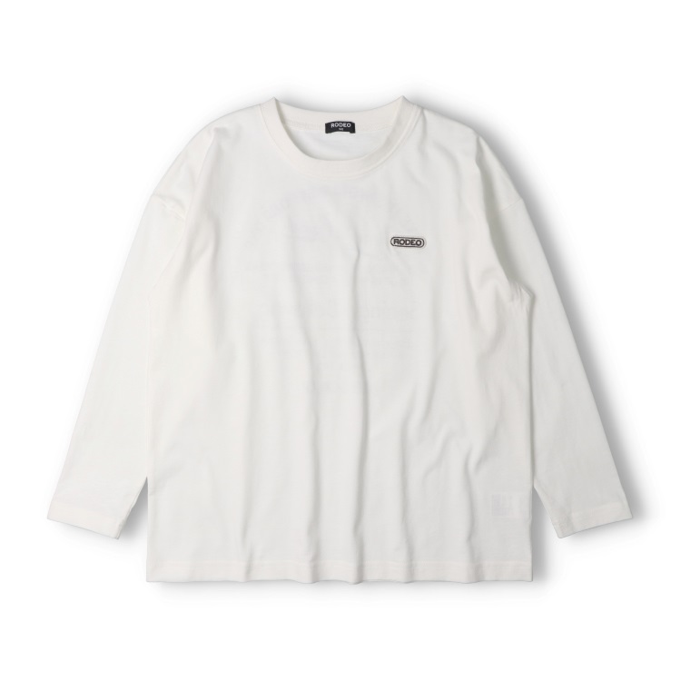 【130～160cm】バックプリント長袖Tシャツ(ホワイト-160cm)