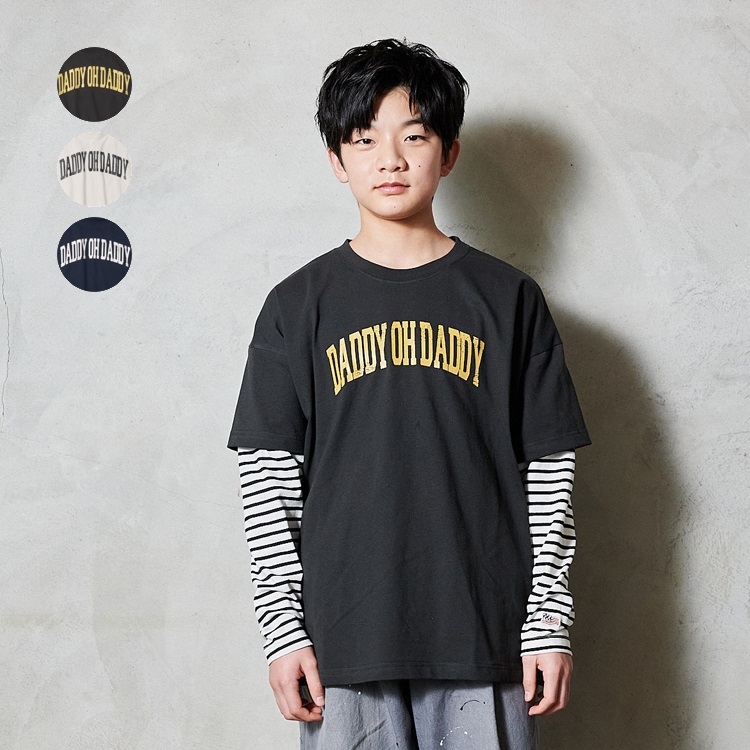 【WEB限定】ロゴプリント重ね着風長袖Tシャツ
