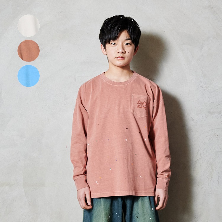 *【WEB限定】ペンキプリントポケット付長袖Tシャツ