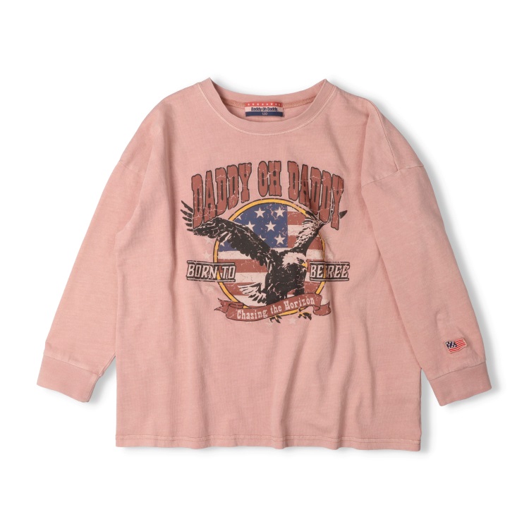 *【WEB限定】プリント長袖Tシャツ(ピンク-140cm)