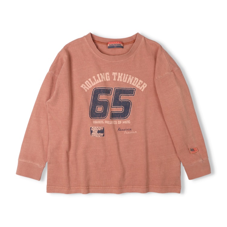 *【WEB限定】ナンバーロゴプリント長袖Tシャツ(オレンジ-160cm)