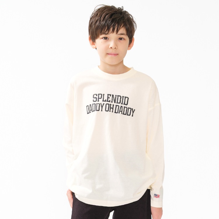 *【WEB限定】ロゴプリント長袖Tシャツ(オフホワイト-120cm)
