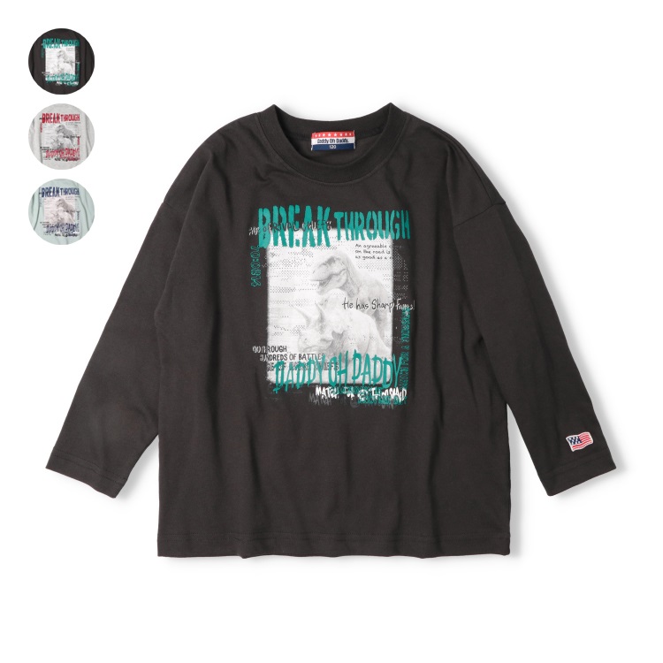 【WEB限定】恐竜プリント長袖Tシャツ