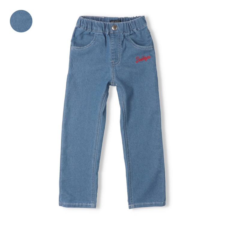 ダディコ刺繍デニムロングパンツ