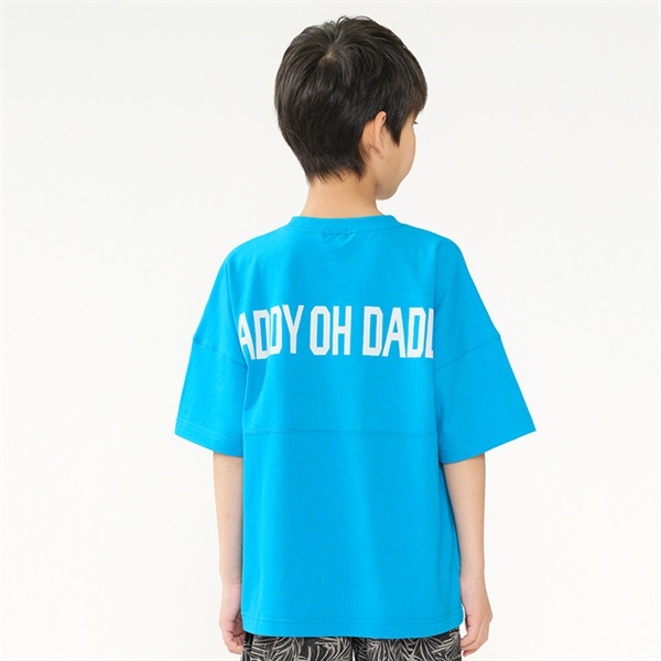 ロゴバックプリント半袖Tシャツ(ターコイズブルー-140cm)