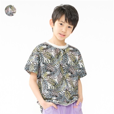 ボタニカルプリント半袖Tシャツ