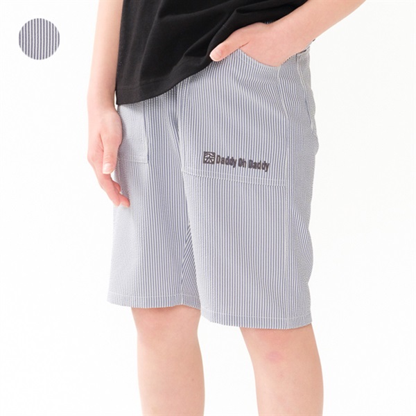 サッカーストライプ5分丈ハーフパンツ(140-160cm) ハーフ・ショート