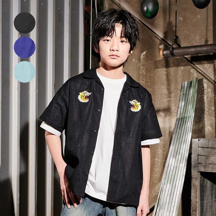 【WEB限定】トラ刺繍半袖スカシャツ