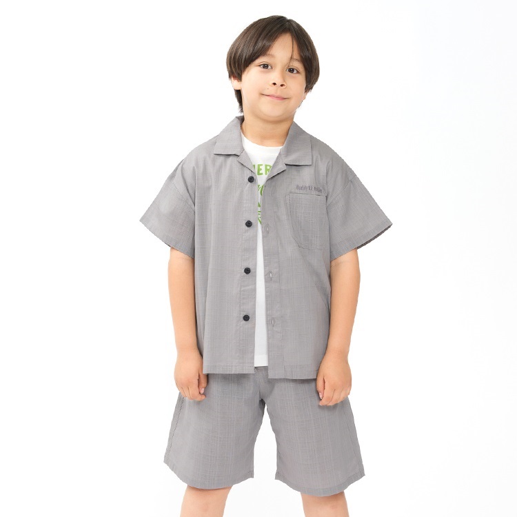 【WEB限定】半袖シャツ・ハーフパンツセット(グレー-150cm)