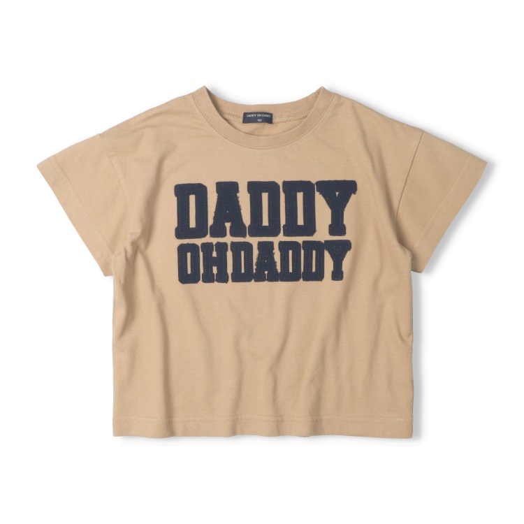 ロゴワッペン半袖Tシャツ(ベージュ-120cm)