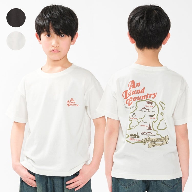 発泡バックプリント半袖Tシャツ