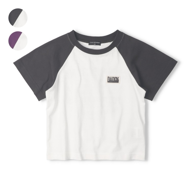 *ラグランデザイン半袖Tシャツ