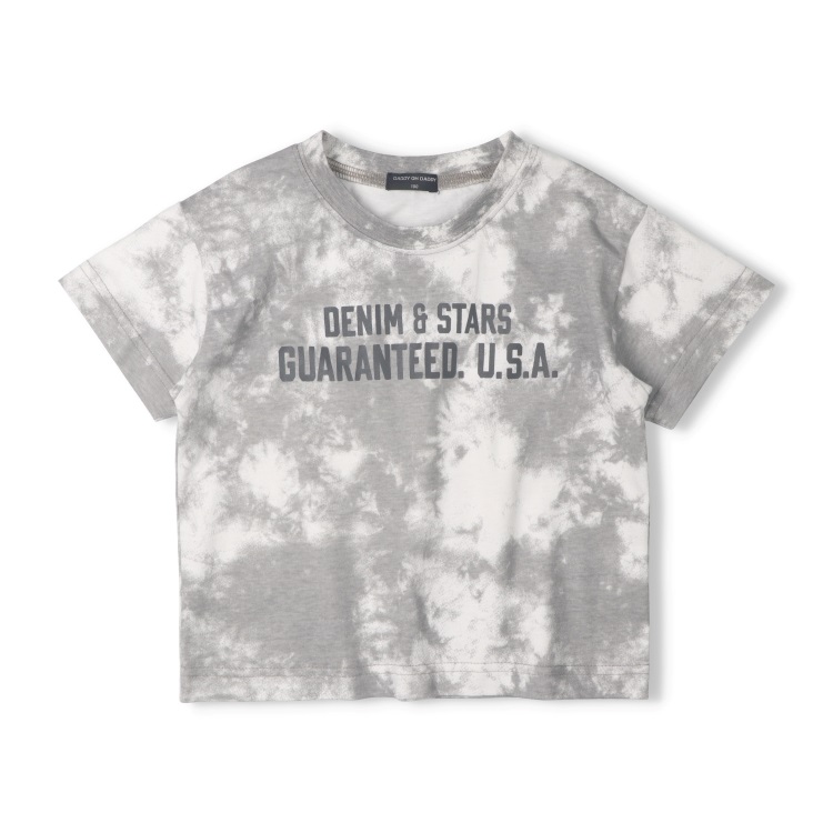 タイダイ風半袖Tシャツ(グレー-100cm)