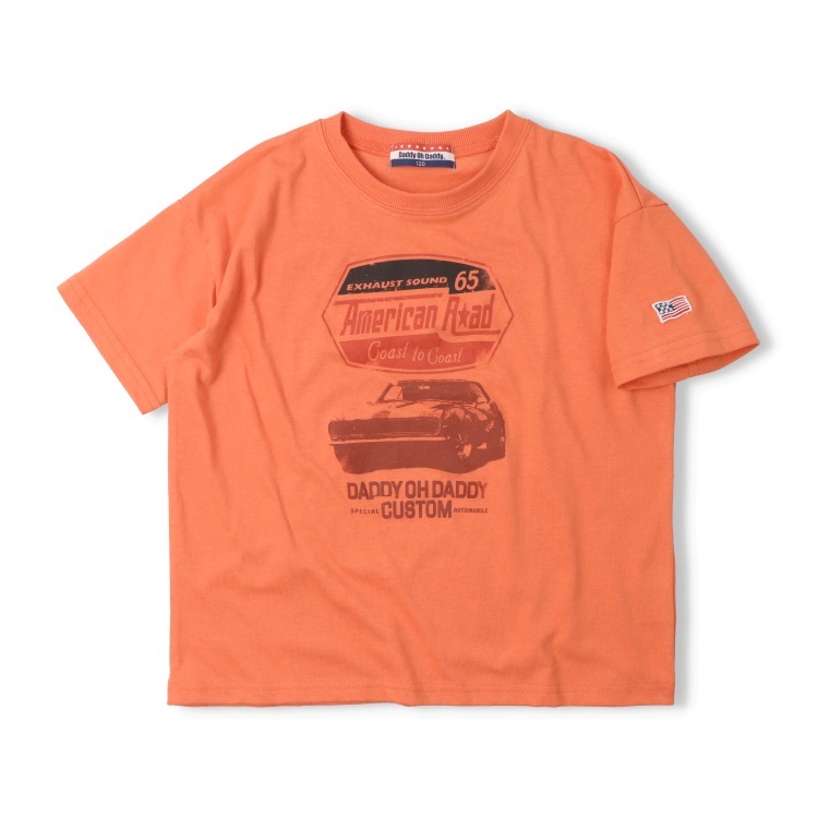 【WEB限定】車プリント半袖Tシャツ(オレンジ-150cm)