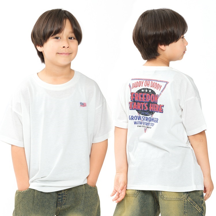 *【WEB限定】バックプリント半袖Tシャツ(オフホワイト-150cm)