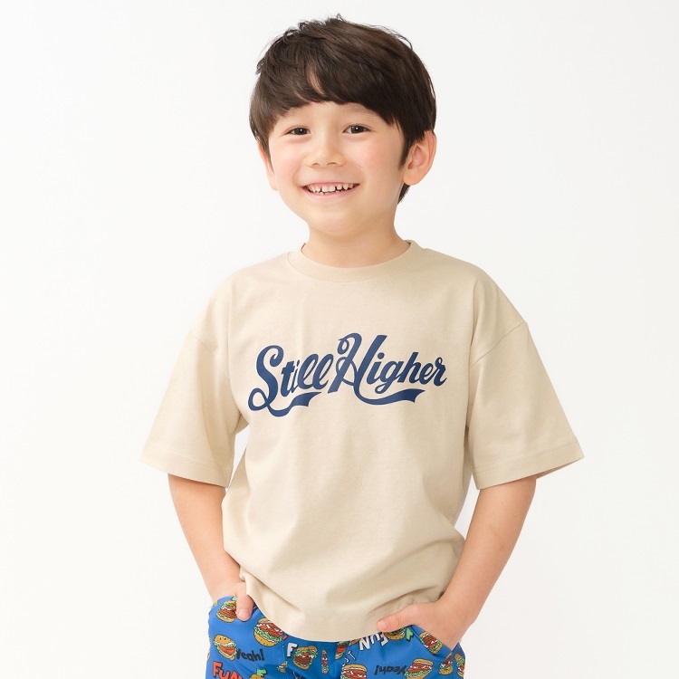 【WEB限定】ロゴプリント半袖Tシャツ(ベージュ-100cm)