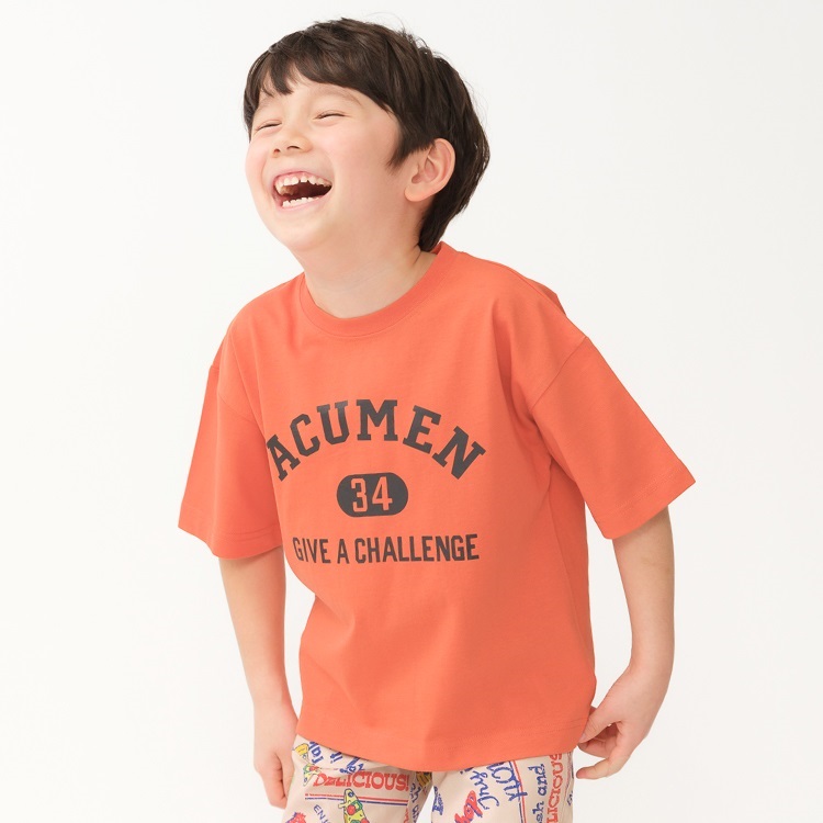 【WEB限定】ロゴプリント半袖Tシャツ(オレンジ-140cm)