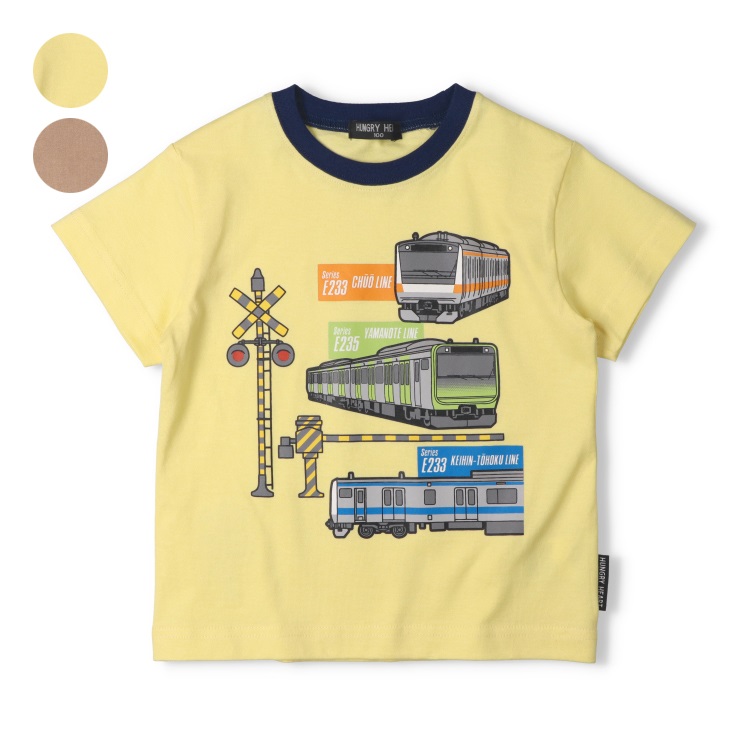 在来線電車プリント半袖Tシャツ