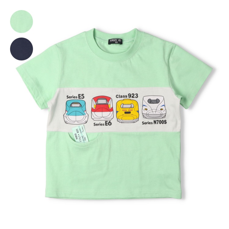 新幹線電車プリント切符付半袖Tシャツ