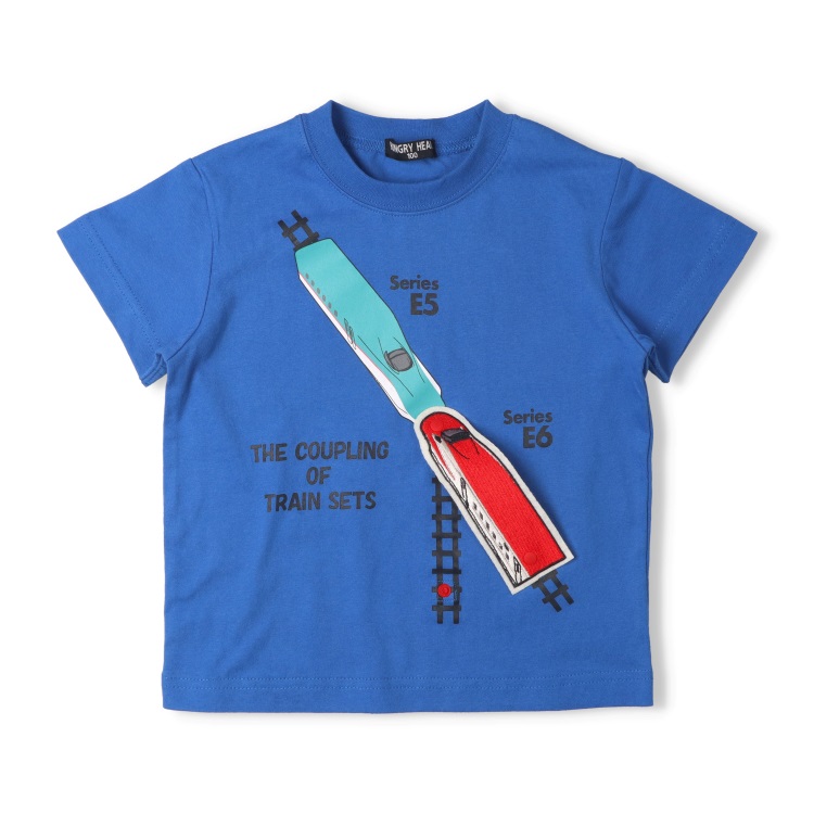 7*P様 電車　冬服　夏服セット 新幹線電車こまちはやぶさ連結半袖Tシャツ 半袖Tシャツ｜子供服