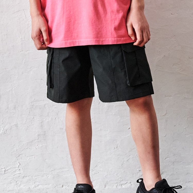 カーゴ5分丈ハーフパンツ(ブラック-130cm)